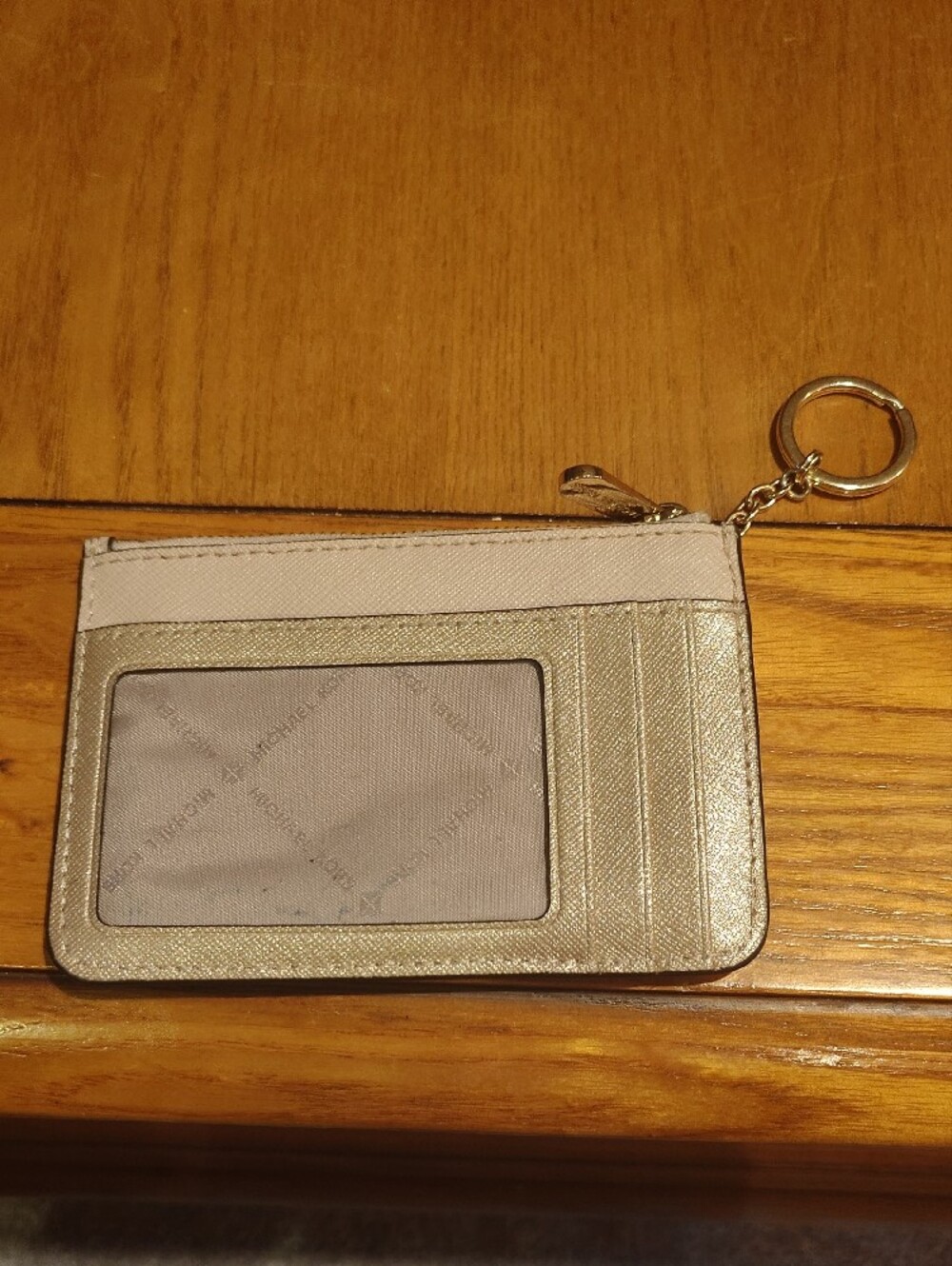 Michael Kors Pink and Gold Stripe Card Holder Keyring - Picture 4 of 7